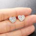 Women’s Jewelry Set Fashion heart shaped zircon necklace hip hop thread earrings for women color separated gold plated engagement jewelry set_ipsvogv.com