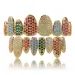 Rose White Gold Vampire Grillz Iced Out Fang Grills Full Colorful Dia Cosplay Tooth Cap Dental Mouth Teeth Braces_ipsvogv.com