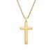 Stainless Steel Fried Dough Twists Snake Bone Cuba Chain Double Cross Pendant Jewelry Titanium Necklace_ipsvogv.com
