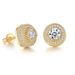 Unisex hot selling full diamond earrings, zircon micro inlaid hip hop trendy round men's earrings_ipsvogv.com