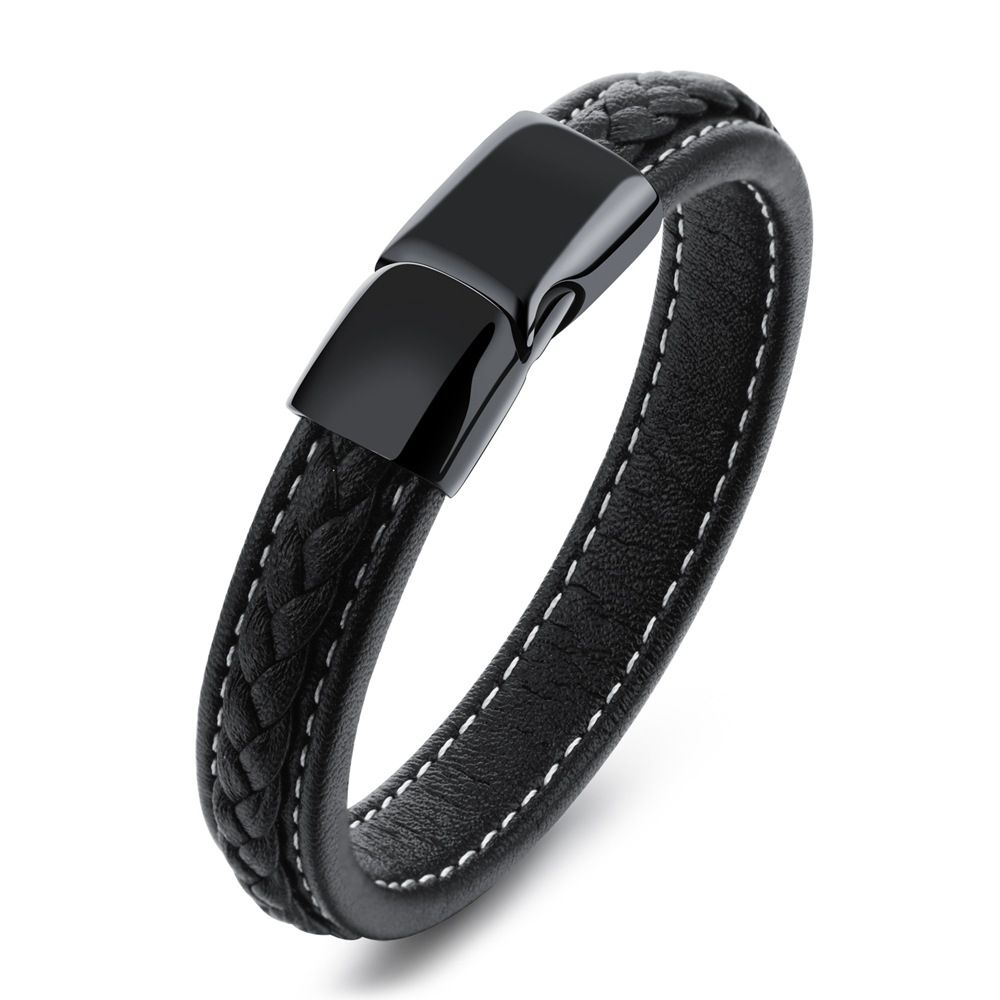 Hot Selling Leather Braided Rope Korean Style Men's Woven Bracelet_ipsvogv.com