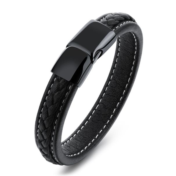Hot Selling Leather Braided Rope Korean Style Men's Woven Bracelet_ipsvogv.com
