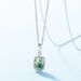 special Supply Of Lattice Natural Water Grass Agate Pendant Necklace S925 Silver Green Moss Clavicle Chain Customization_ipsvogv.com