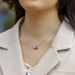 Rose red corundum necklace female S925 silver inlaid colored gem clavicle chain light luxury fashion_ipsvogv.com