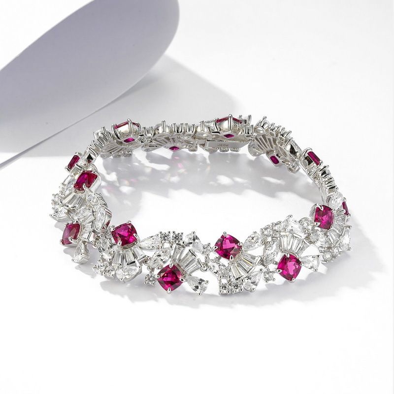 new Heavy Industry Cultivated Colored Gem Bracelet Female S925 Silver Inlaid Cultivated Emerald Hand Jewelry High End Light Luxury_ipsvogv.com