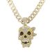 Alloy Cuban Necklace Street Decoration Chain Personalized Full Diamond Hip Hop Pirate Skull Pendant_ipsvogv.com