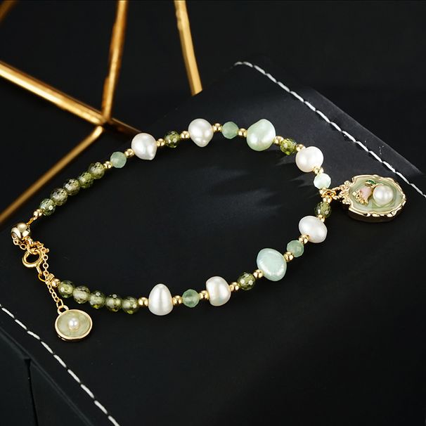 Tide Natural Freshwater Pearl Bracelet, Women's Oil Painting, Exquisite Rose, Unique New Chinese Style Handmade_ipsvogv.com