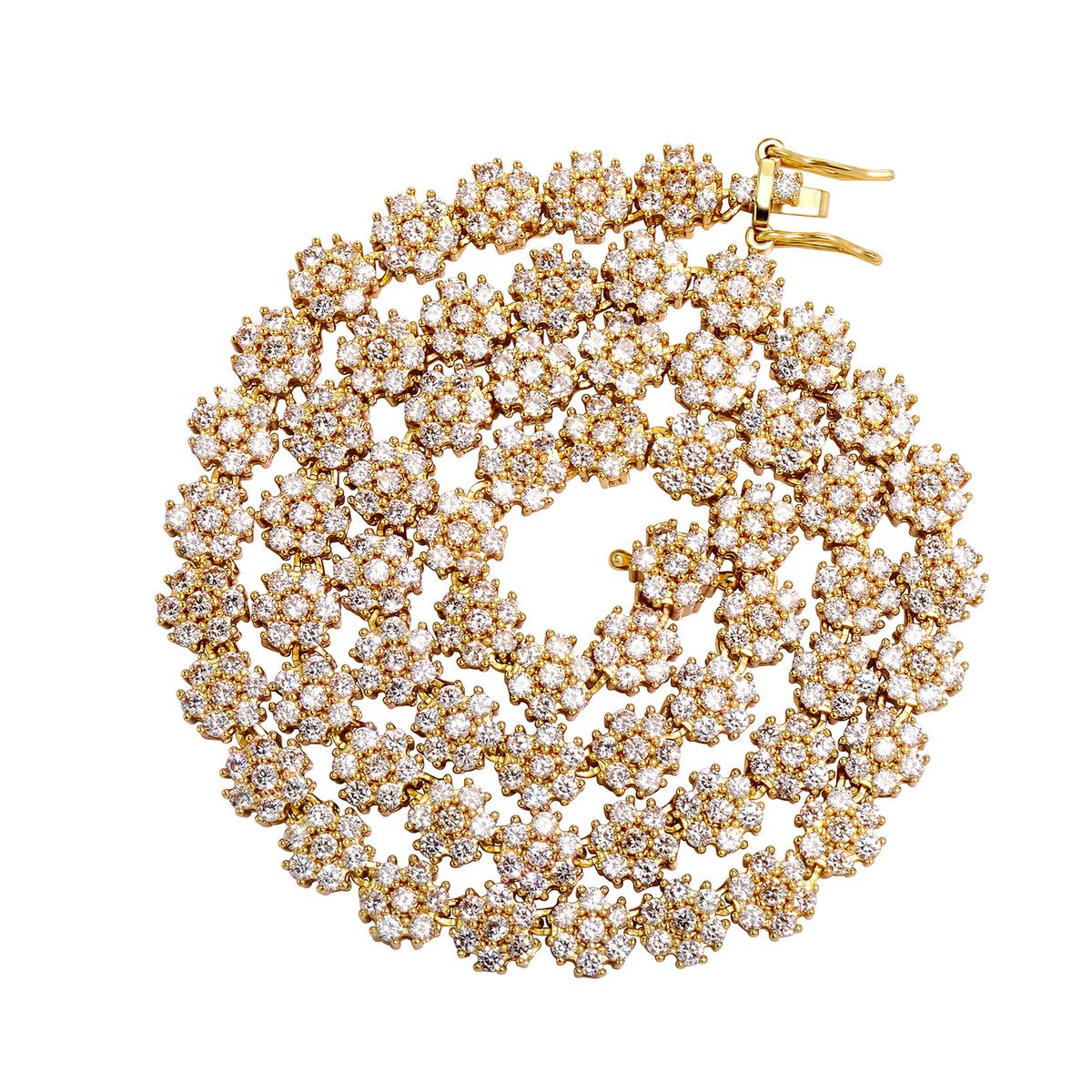 Jin Ao Premium Sweet Cool Necklace Plum Blossom Tennis Chain Hip Hop Micro Paved Zircon Accessories_ipsvogv.com