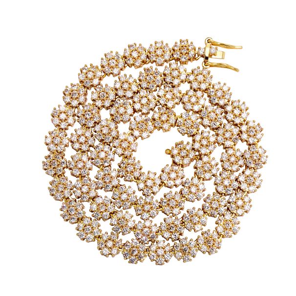 Jin Ao Premium Sweet Cool Necklace Plum Blossom Tennis Chain Hip Hop Micro Paved Zircon Accessories_ipsvogv.com