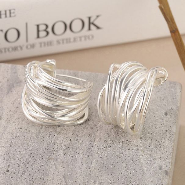 Multi Layer Winding C Shaped Versatile Niche Light Luxury Metal Style Cross Border High End Earrings Personality Fashion Temperament_ipsvogv.com