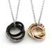 Men's Jewelry Niche Design Ripple Double Ring Double Circle Titanium Steel Couple Necklace Stainless Steel Pendant_ipsvogv.com