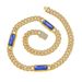 New men's 10mm full diamond rectangular glass splicing hip-hop style heavy-duty chain necklace_ipsvogv.com