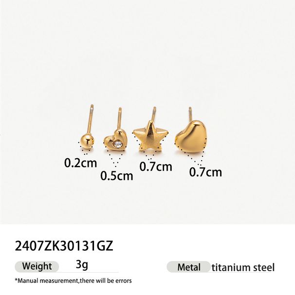 stainless steel DIY matching earrings fashion personality earrings female moon star love lightning diamond jewelry_ipsvogv.com