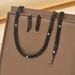 Women’s Jewelry Set Fashion Jewelry Simple Full Diamond Black Personality Clavicle Chain Necklace Earrings Bracelet Set_ipsvogv.com
