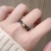 Sweet, Cool, Spicy Girl Butterfly Index Finger High Street Punk Style Contrasting Color Opening Ring, Personalized,_ipsvogv.com