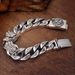 Thai Silver S Double Men's Personalized And Domineering Handwoven Leopard Old Hip Hop Trendy Bracelet_ipsvogv.com