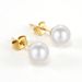 Elegant Geometric Stainless Steel Inlay Artificial Pearls Zircon Ear Studs 1 Pair_ipsvogv.com