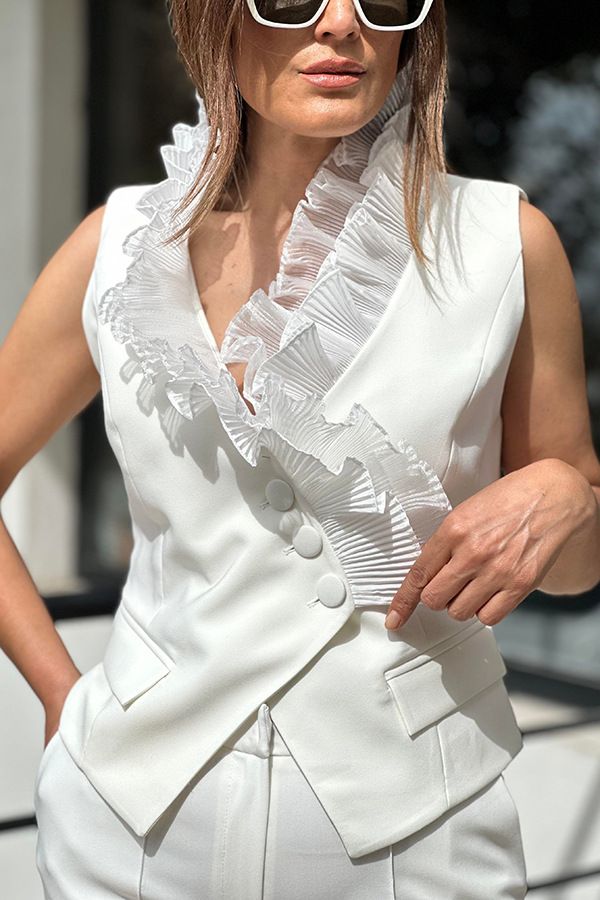 Women's Clothing spring and summer new fashion sleeveless trousers suit INS casual pocket vest two piece suit for women_ipsvogv.com