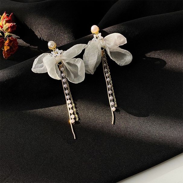 Women’s Jewelry Set Fashion New Niche Design Pearl Bow Tassel Earrings Female Trendy Temperament Versatile Earrings High End_ipsvogv.com