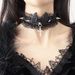 Dark Style Gothic Girl Angel Wings Lace Women Rivet Niche Lolita Necklace Cross Choker_ipsvogv.com