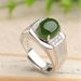 Simple Elegant Hetian Biyu Men's And Women's Open Silver Inlaid Plated White Jade Diamond Ring_ipsvogv.com
