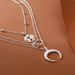 New Necklaces, Fashionable And Personalized Maps, Moon Three-layer Necklace Accessories_ipsvogv.com