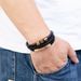 Popular men's titanium genuine woven stainless steel magnetic buckle, multi-layer leather bracelet, bracelet_ipsvogv.com