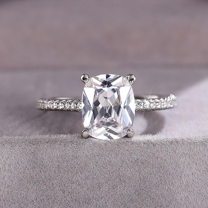 Cao Shi Fashion Design Engagement and Proposal Princess Square Diamond Ring, High Grade Female Ring_ipsvogv.com