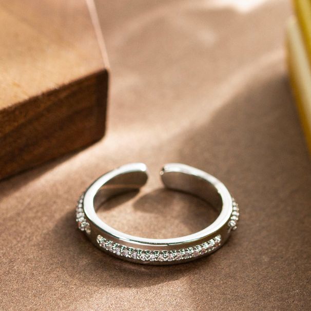 INS Trendy Diamond Set Zircon Couple Ring, Female Niche Design, Non Fading, Adjustable Opening Ring_ipsvogv.com