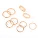 Instagram New Alloy Electroplated Leaf Circles Smooth Indentation 9-piece Set Ring For Women_ipsvogv.com