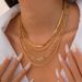 Hip Hop Ins Metal Snake Bone Chain Necklace Punk Style Round Bead Layered Necklace For Women_ipsvogv.com