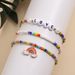 Candy Colored Ethnic Style Seven Color Soft Pottery Temperament Rice Bead LOVE Love Rainbow Pendant Three Piece Bracelet_ipsvogv.com