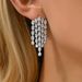 Fashionable Commuter Women's Full Diamond with Small Set Zircon Tassel Design Earrings, Versatile Style Earrings_ipsvogv.com