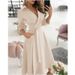 Women's Clothing 2024 Hot Spring and Summer Fashion Short Sleeve V Neck Print Hip wrapped Women's Clothing_ipsvogv.com