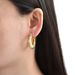 Women’s Jewelry Set Fashion Copper Plated Real Gold Frosted C Shaped Hollow Earrings Retro Geometric Oval Thread Earrings_ipsvogv.com