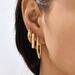 Gold Retro Simple Geometric Twist Round Stacked Light Earrings Ear Jewelry_ipsvogv.com