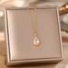 Japanese And Korean Light Luxury Titanium Steel Necklace, Women's Simple Water Droplet Shaped Pendant, Niche Design_ipsvogv.com