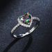 Cao Shi Peach Heart Ring Women's Love Shaped Zircon Diamond Set Copper Plated Silver Fashion Jewelry_ipsvogv.com