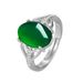 New Creative Green Agate Open Simple Diamond-Encrusted Ring Unisex Chalcedony Silver Jewelry_ipsvogv.com