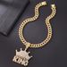 New Full Diamond Crown Letter King Necklace Accessory Hip Hop Rap Street Dance Cool Pendant Jewelry_ipsvogv.com