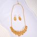 flower Necklace Earring Set Dubai India Nigeria Brass Gold-plated Women's Wedding Jewelry_ipsvogv.com