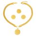 Fashion OL Round Brand Life Tree Pendant Necklace Earring Set Personalized Electroplating Ring Versatile Jewelry_ipsvogv.com