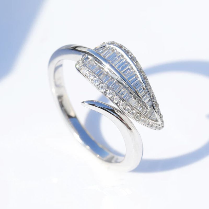 Cao Shi's New Leaf Women's Instagram Cool Wind Light Luxury Open Ring Simple and Fashionable Flower Adjustable Finger_ipsvogv.com