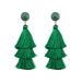 St. Patrick's Day elements hand woven green tassel earrings for ladies celebration party_ipsvogv.com