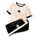 Women's casual knitted suit for women in summer, thin style, fashionable and fashionable, age-reducing wide-leg pants, fashionable two-piece set_ipsvogv.com