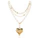 Creative Multi Layer Pearl Alloy Heart Pendant Necklace Cross Border Retro Round Bead Necklace Female_ipsvogv.com