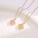 New Korean Edition Gold Plated Micro Inlaid Zircon Dynamic Four Leaf Flower Titanium Steel Necklace Mesh Red Fashion_ipsvogv.com