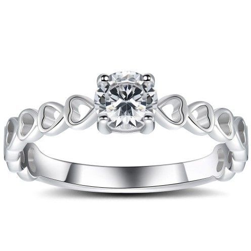 Sanjie Summer Heart Shaped Women's Zircon Fashion Niche Design Sense Ring Simple Jewelry_ipsvogv.com