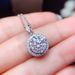 Cao Shi's Korean Edition Exquisite Mosang Stone Necklace, Super Sparkling Round Live Dangle, Simple and Light_ipsvogv.com