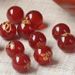 Natural red agate loose beads birth year bracelet with beads twelve Zodiac lettering gilding accessories diy bracelet_ipsvogv.com